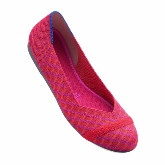 Rothy's Shoes - Rothy's The Flat Pomegranate Grid RARE